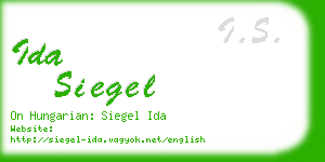 ida siegel business card